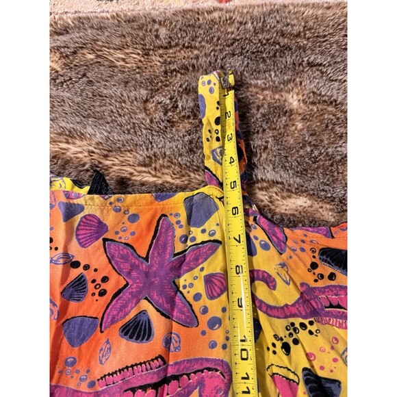 L.G. Sport Tie Dye Kaftan Swim Cover-Up Sleeveless fish shell seahorse beach - Picture 7 of 12